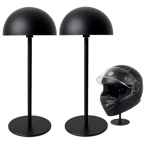 Helmet Stand - Metal Rotation Stand for Motocycle, Caps, Hats & Rugby Helmets - color: halfball*2