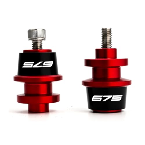 MOWOK Fit For 675SS 675SR 675NK 675 SR-R 675 SR/NK/SS/SR-R 10MM Motorcycle Accessories Rear Stand Screws M10 Swing Arm Swingarm Spools slider (Red) - color: Red