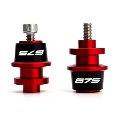 MOWOK Fit For 675SS 675SR 675NK 675 SR-R 675 SR/NK/SS/SR-R 10MM Motorcycle Accessories Rear Stand Screws M10 Swing Arm Swingarm Spools slider (Red) - color: Red