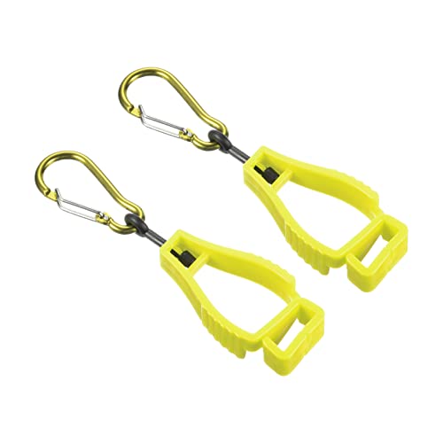 PATIKIL Glove Keeper, Gloves Grabber Catcher Prevent Losing Hook Clips Holder Helmet Hanger for Construction Workshop - color: Yellow