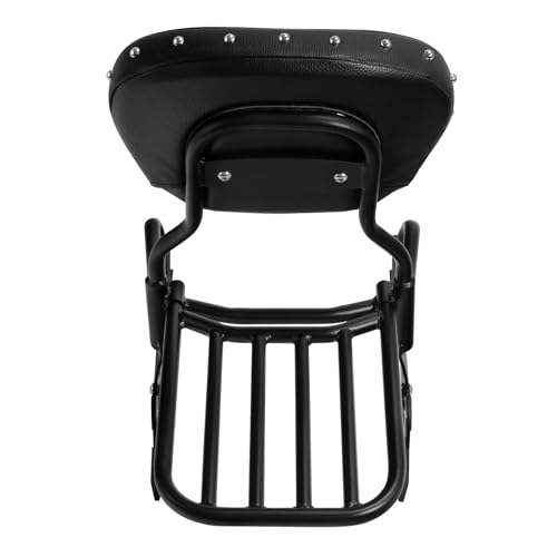 SLMOTO Motorcycle Quick Release Sissy Bar Passenger Backrest Pad Luggage Rack for Indian Chieftain Limited 2017-2022 Chieftain Classic 2018-2020 - color: Black Backrest + Black Sissy Bar