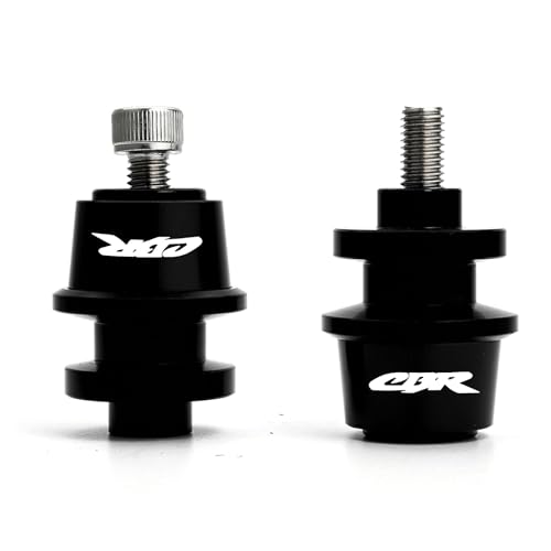 MOWOK Fit for CBR 600RR 1000RR CBR150 CBR100F CBR1000RR CBR600RR CBR1100XX CBR400RR CBR400F CBR450SR CBR900RR CBR954RR Motorcycle Swing Arm Spools Sliders M8 SwingArm stand screws (Black) - color: Black