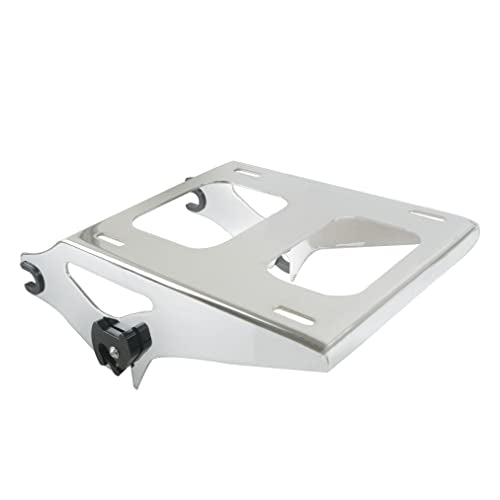 SWESG Detachable Two-Up Tour Trunk Rack Mounting Luggage Rack Fit for Harley Davidson Touring, Tour Trunk Rack Compatible for Street Glide Road Glide Road King Electra Glide 2014-2023 (Chrome-2) - color: 2014 UP Rack Chrome