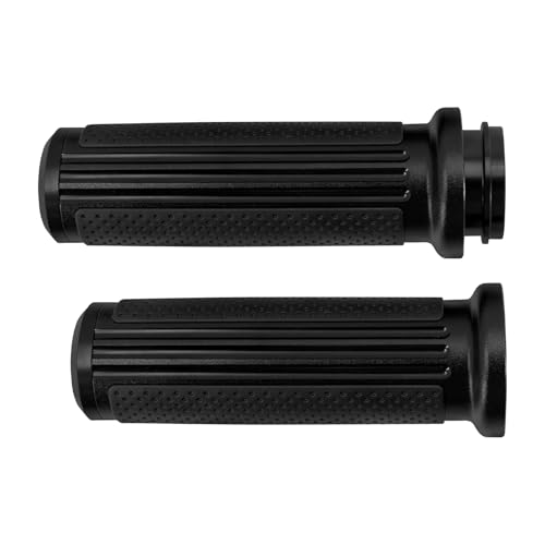 1 inch Handlebar Grips 25mm Aluminum Defiance Cable Throttle Hand Grips Compatible with Harley Touring Softail Dyna Sportster XL883 1200 XR VRSC - color: Matte Black-Electronic Throttle