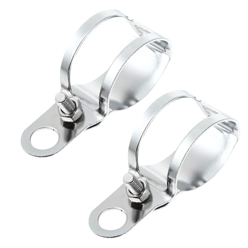 2pcs Motorcycle Turn Signal Mount Brackets with Mount Bracket for Front Forks Diameter 30-43mm, Iron Material, White Color, Resistant to Corrosion and Withstand Dust, Suitable