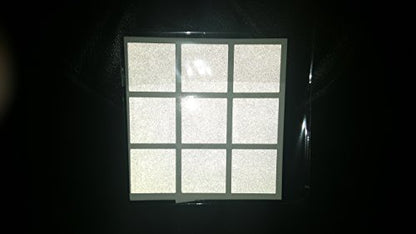 LiteMark | Reflective Square Kit | Night Visibility Adhesive Sticker Squares for Bike/Stroller/Helmet/Scooter/Stairs - Black (18 Pack) - color: Black, size: 1.5 Inch