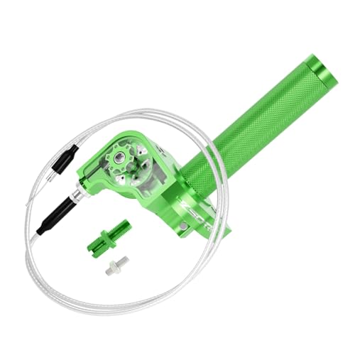 Throttle Grip Throttle Cable Motorcycle 22mm Universal CNC Aluminum Accelerator Throttle Twist Grips Handlebars for KLX CR CRF EXC XR TTR CB SSR ATV Dirt Bike Pit Bike - color: Green