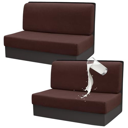 Gollense RV Dinette Cushion Covers Set of 2, Waterproof Stretch Camper Cushion Covers, Sectional Replacement RV Seat Covers for Trailer Couch, Includes 2 Backrest Cover & 2 Bench Cover (Chocolate) - color: Chocolate