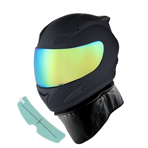 1STORM Motorcycle Bike Full FACE Helmet Mechanic - color: Anti Fog Matt Black