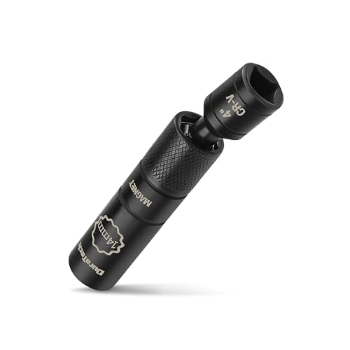 DURATECH 14mm Swivel Magnetic Spark Plug Socket, 1MM Thin Wall Spark Plugs Socket with 12-Point, Enhanced Magnetic Head & Manganese Phosphate Coating, 3/8" Drive x 4" Total Length, Cr-V Steel Made - size: 9/16" x 3/8" x 4"