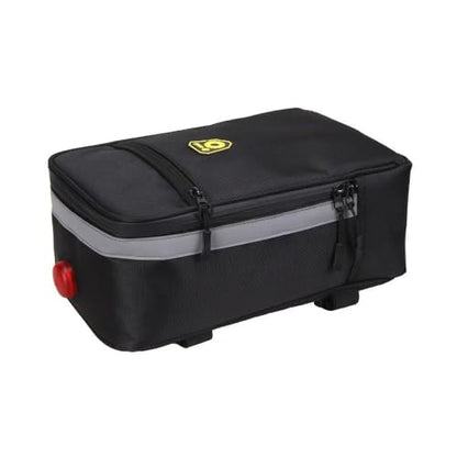 MansWill Bike Rack Bag, Bicycle Rear Seat Trunk Bag, Waterproof Bike Pannier Bag with Reflective Strip, Cycling Rear Rack Storage Bag for Mountain Road Bike – Black