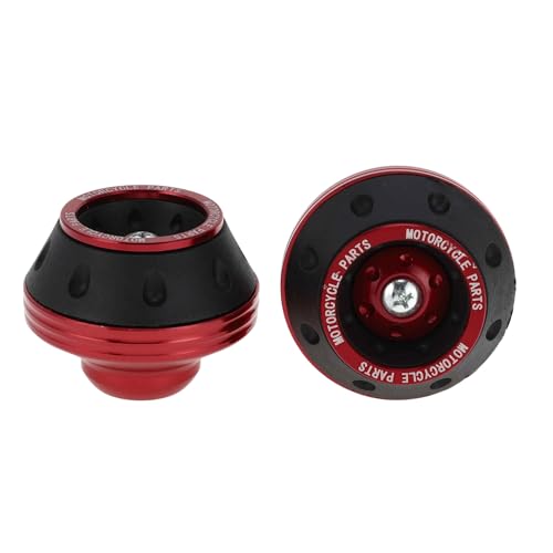 Motorcycle Front Fork Frame Slider Falling Protection Wheel Crash Protector Scooter Moped Aluminum Alloy Red 2 Pcs - color: Red