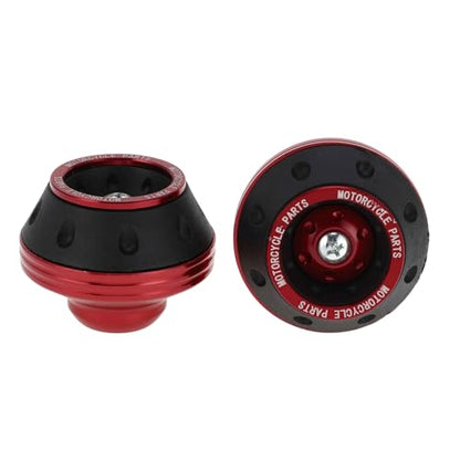 Motorcycle Front Fork Frame Slider Falling Protection Wheel Crash Protector Scooter Moped Aluminum Alloy Red 2 Pcs - color: Red