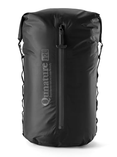 Bike Front Fork Bag Waterproof 3L/6L/12L, Ultralight with Side Zipper & Quick-Compress Roll System, Fully-Taped TPU Nylon, Mount on Fork/Handlebar/Rack for MTB Road Bike Black Large - color: Black, size: Large