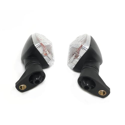 2Pcs Motorcycle Turn Signal Light Front Or Rear Indicator Compatible With Triumph Tiger 800/XC Tiger 1050 Daytona 675/R 2009-2018 (Long handle and Clear) - color: Long handle and Clear