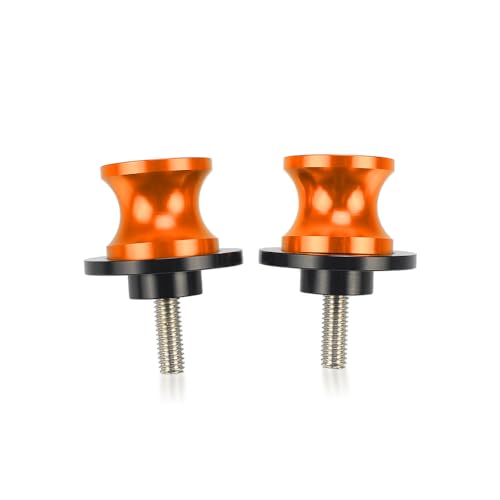 Universal DUKE Spools M10 *1.25 + M10*1.5-2pcs 10mm Swing arm Sliders Spools for Duke 125 200 390 RC125 RC390 FZR 1000/600R/400 Z750 ER-6F ER-6N Versys 1000 (Orange) - color: Aluminum orange