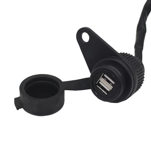 GoolRC USB Outlet Quick Charger Socket, Motorcycle Modified USB Chargers Adapter with Dual 5V/2A Port Waterproof Cover Replacement for MT-09 SP MT07 XSR700