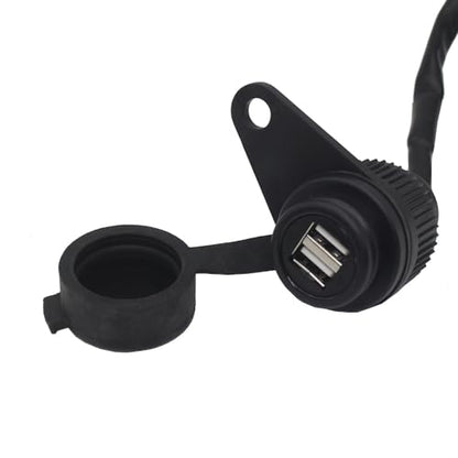 GoolRC USB Outlet Quick Charger Socket, Motorcycle Modified USB Chargers Adapter with Dual 5V/2A Port Waterproof Cover Replacement for MT-09 SP MT07 XSR700