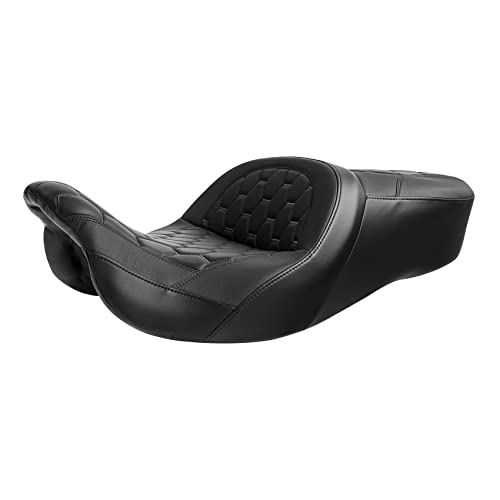 CC RIDER Driver Passenger Hammock Seat Black Hexagon Fit For Harley Touring 2009-2023 Road Glide Street Glide Road King Electra Glide and Trike models - color: 16# Black