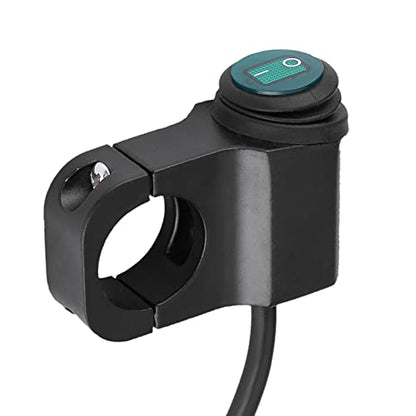 Motorcycle Handlebar Switch, 12V 16A, Universal 22mm, Waterproof ON Off Push Button for Headlight Fog Spot Light