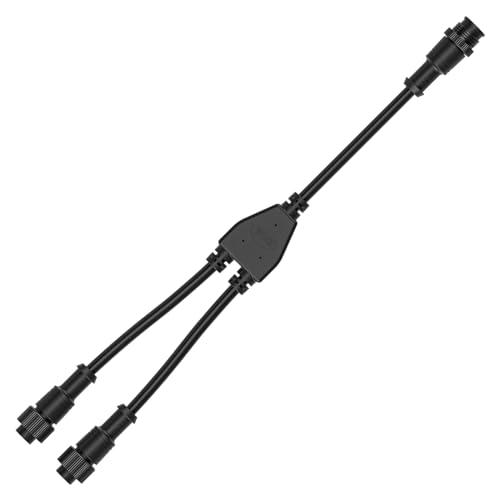 BTF-LIGHTING 3 Core 3 pin Big Size IP67 Y Shape 1 Male-Divided-2 Female Splitter Connctor Black Plastics 0.75mm²/18AWG 22mm Metal Metal Nut Support All BTF-LIGHTING 3 pin Big Size IP67 Connectors - color: 1to2 Y, size: 3 Pin Big Size