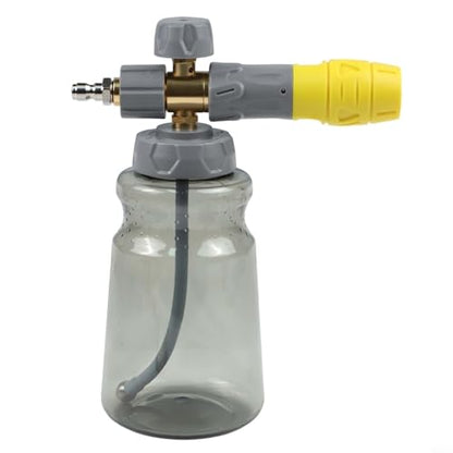 Dual Purpose Foam Spray Bottle 1000ml with Nozzle Connecting Rod for Car Wash Motorcycle Roof Driveway Cleaning(1set)