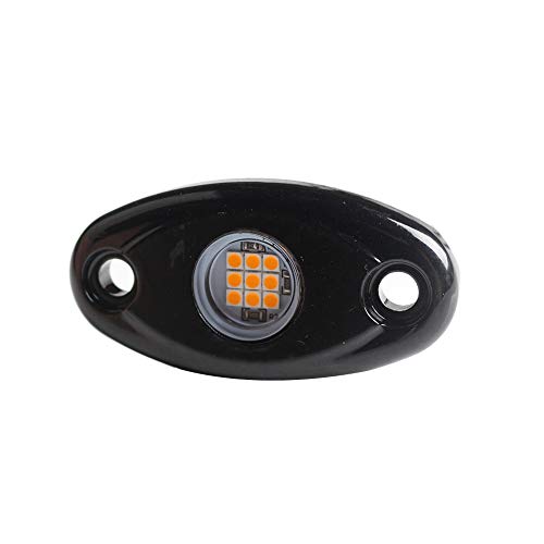 4Pods LED Rock Lights Amber Yellow LED Neon Underglow Light for Car Truck ATV UTV SUV Boat Underbody Glow Trail Rig Lamp - color: Yellow