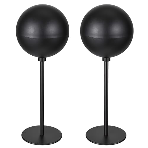 2 Packs Helmet Stand Metal, Desktop Helmet Display Holder with Stable Base Stand Desktop Hanger Rack for Wigs Motocycle Helmet Caps Hat and Rugby Helmet Storage