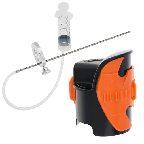 Windance Motorcycle Front Fork Maintenance Tool Kit,Fork Seal Saver Cleaner 45mm-55mm Shock Repairing Tool + Fork Suspension Oil Level Measurement Gauge Oil Syringe Tool (Orange) - color: Orange