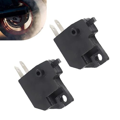 Motorcycle Left & Right Front Brake Light Stop Switch, 2-pin Left and Right Disc Brake Switch, Universal for Motorcycle and Off-Road Vehicles (Black)