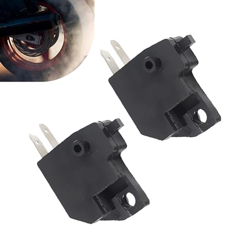 Motorcycle Left & Right Front Brake Light Stop Switch, 2-pin Left and Right Disc Brake Switch, Universal for Motorcycle and Off-Road Vehicles (Black)