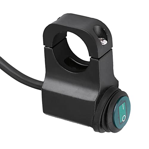 Motorcycle Handlebar Switch, 12V 16A, Universal 22mm, Waterproof ON Off Push Button for Headlight Fog Spot Light