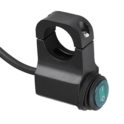 Motorcycle Handlebar Switch, 12V 16A, Universal 22mm, Waterproof ON Off Push Button for Headlight Fog Spot Light