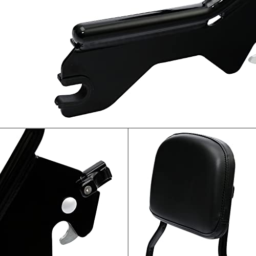 XFMT Motorcycle Detachable Standard Height Sissy Bar Upright Passenger Backrest Pad For Harley Softail Low Rider Sport Glide FXLR FXLRS and FLSB '18-Later, Gloss Black - color: Gloss Black