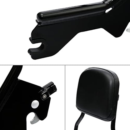 XFMT Motorcycle Detachable Standard Height Sissy Bar Upright Passenger Backrest Pad For Harley Softail Low Rider Sport Glide FXLR FXLRS and FLSB '18-Later, Gloss Black - color: Gloss Black