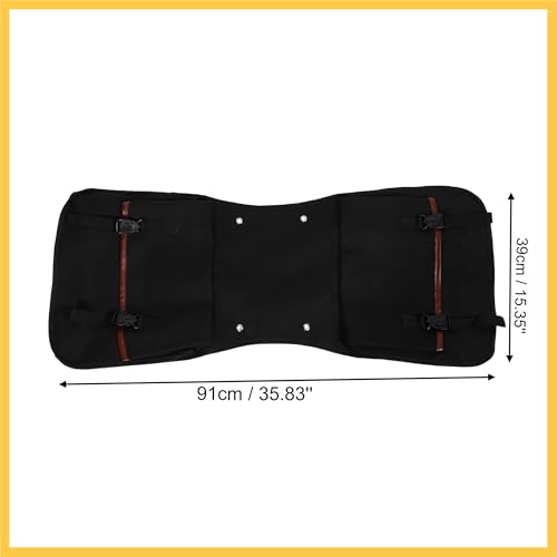 1Pair Motorcycle Saddlebag Side Tool Bags Cycling Motorcycle Luggage Bag Quick Release Buckle Waterproof Canvas Black 35.83''x15.35'' Auto Replacement Parts