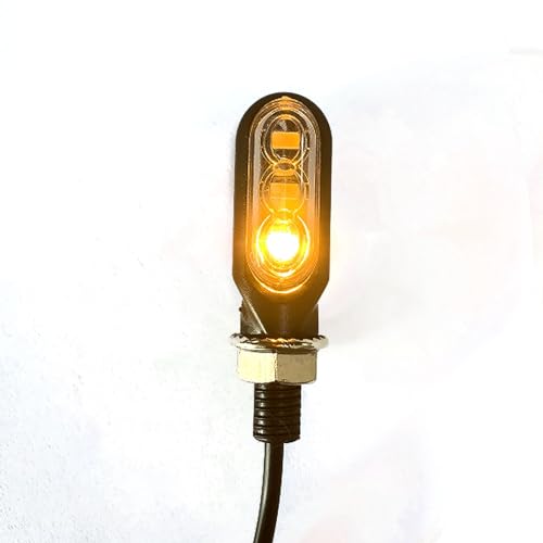 Motorcycle Turn Signal LED Lights,3LEDs Super Bright Mini Indicator Lights Three Modes License Plate Lights Taillight For Trailer Truck Car(2pcs Amber)