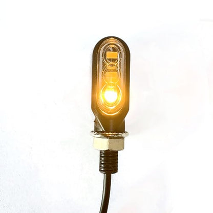 Motorcycle Turn Signal LED Lights,3LEDs Super Bright Mini Indicator Lights Three Modes License Plate Lights Taillight For Trailer Truck Car(2pcs Amber)
