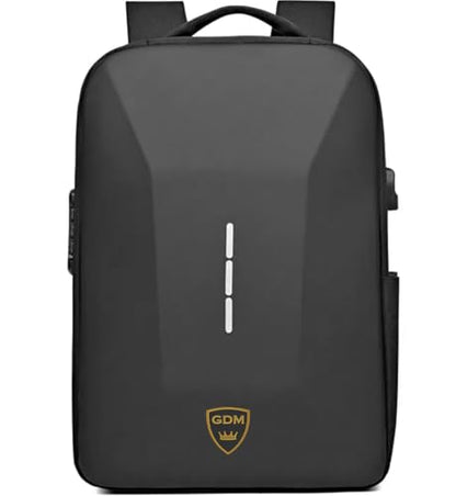 GDM Motorcycle Hard Shell Backpack, Water Resistant Gear Bag, Black