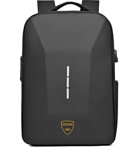GDM Motorcycle Hard Shell Backpack, Water Resistant Gear Bag, Black