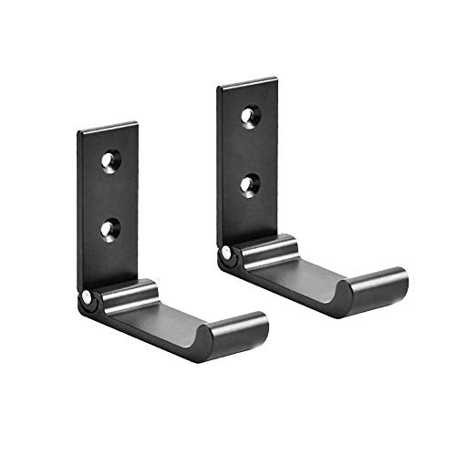 2 Pack Foldable Aluminum Helmet Hooks Wall Hooks Invisible Wall Hooks for Clothes Coats Clothes Kitchen Bathroom Office Living Room Wardrobe (Black)