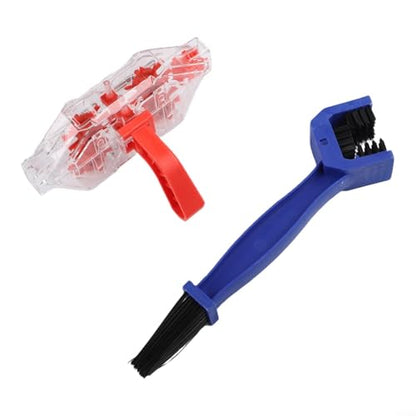 FABULETTA Motorcycle Chain Cleaning Kit, Bike Chain Scrubber Tool Set with Sprocket and Gear Brush, Transparent Chain Washer Cleaner Device for Dirt Bike Transmission Maintenance Accessories(2)
