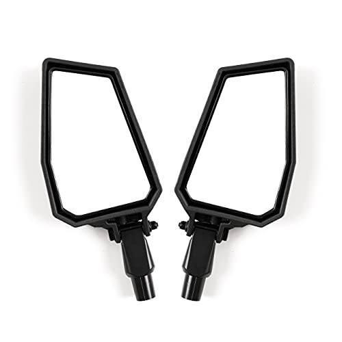UTV Side Mirrors RZR Rear View Mirrors 1.75" Roll Bar Cage Rear Side View Mirror for UTV ATV Polaris RZR 800 900 1000 XP Turbo Teryx with Black Orange Blue Red Inserts, Adjustable Aluminum Clamp - color: Black, size: Motorcycle Rear View Mirrors 36