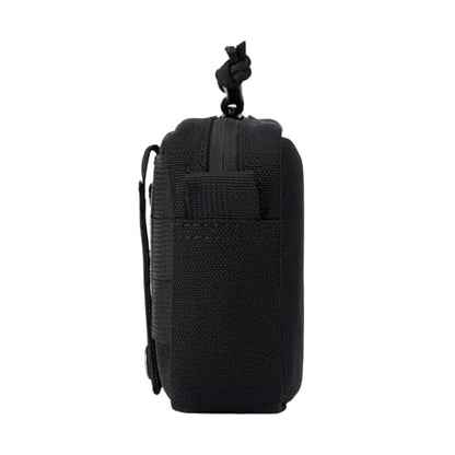 Tactical Belt Pouch EDC Waist Bag MOLLE Admin Pocket Modular Medical Kit Organizer Phone Holster Vest Pack Nylon Utility Zipper Wallet Small Gear Tool Carrier for Men Women Camping Hiking - color: Black