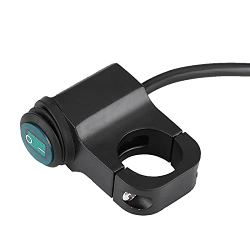 Motorcycle Handlebar Switch, 12V 16A, Universal 22mm, Waterproof ON Off Push Button for Headlight Fog Spot Light