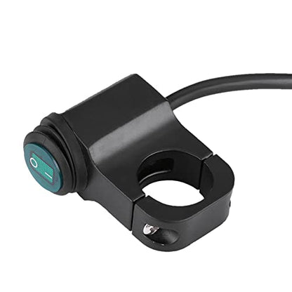 Motorcycle Handlebar Switch, 12V 16A, Universal 22mm, Waterproof ON Off Push Button for Headlight Fog Spot Light