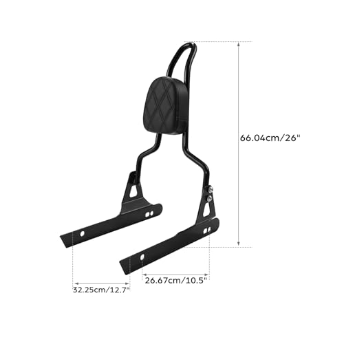XFMT Motorcycle Black Detachable Sissy Bar Passenger Bcakrest Pad For Harley Dyna Low Rider Street Bob Fat Bob 2006-2017