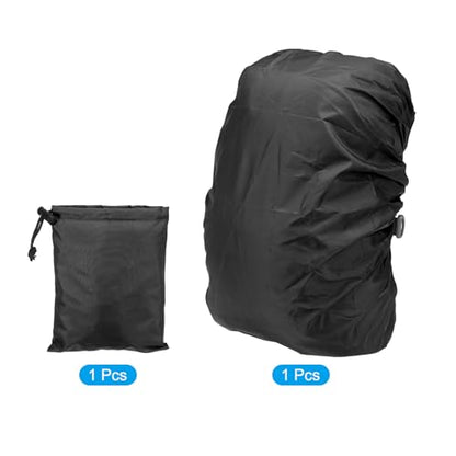 PATIKIL Waterproof Backpack Rain Cover Anti-Slip Cross Buckle Straps & Drawstring Bag for Hiking Camping Traveling - color: Black, size: Small