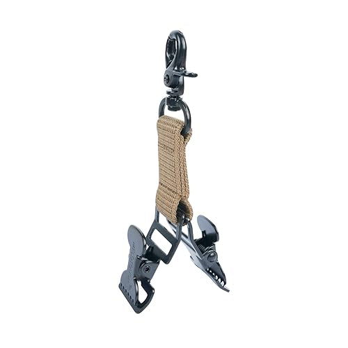 MELOTOUGH Firefighter Glove Strap | Work Glove Holder Clip with Glove Leash Swivel Snap Hook,Alligator Clip - color: A-khaki
