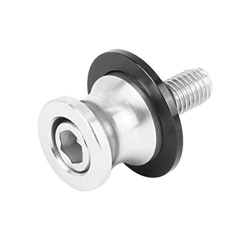 F FIERCE CYCLE 10mm CNC Swingarm Spool Stand Bobbin Starting Frame Screw Swing Arm Sliders Spools Universal Silver Tone for Motorcycle - color: Silver Tone